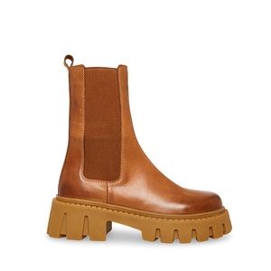 Steve Madden Charges tan leather lugged sole boot